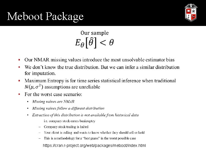 Meboot Package https: //cran. r-project. org/web/packages/meboot/index. html 