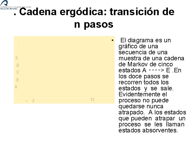. Cadena ergódica: transición de n pasos • El diagrama es un gráfico de