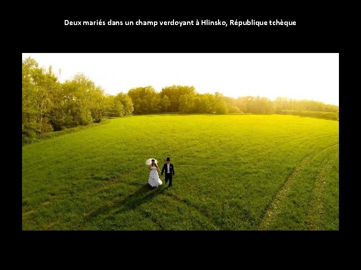 Deux mariés dans un champ verdoyant à Hlinsko, République tchèque 