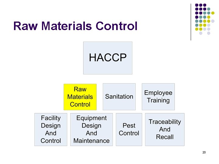 Raw Materials Control 20 