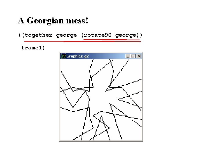 A Georgian mess! ((together george (rotate 90 george)) frame 1) 