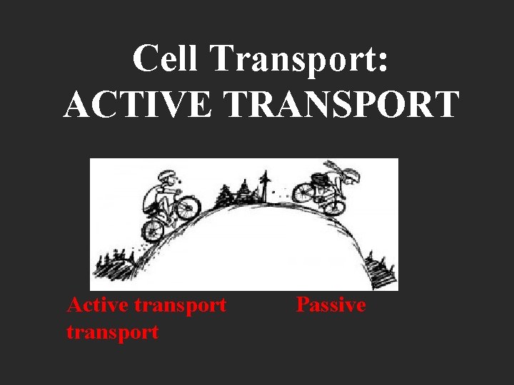 Cell Transport: ACTIVE TRANSPORT Active transport Passive 