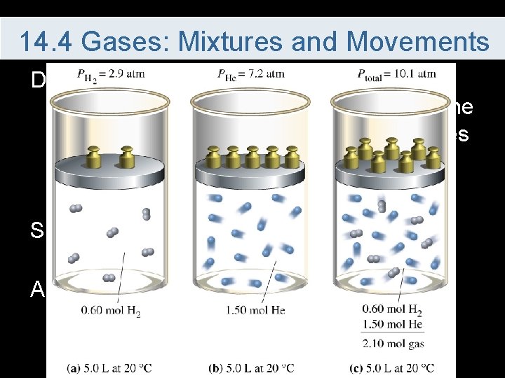 14. 4 Gases: Mixtures and Movements Dalton’s Law of Partial Pressure – in a