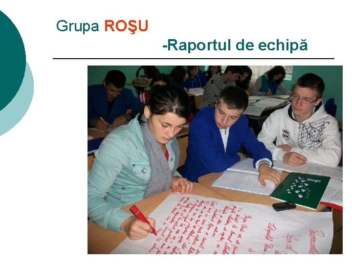 Grupa ROŞU -Raportul de echipă 