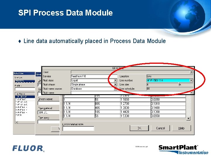 SPI Process Data Module ♦ Line data automatically placed in Process Data Module AVfilename.