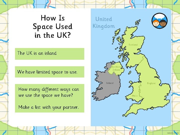 How Is Space Used in the UK? The UK is an island We have