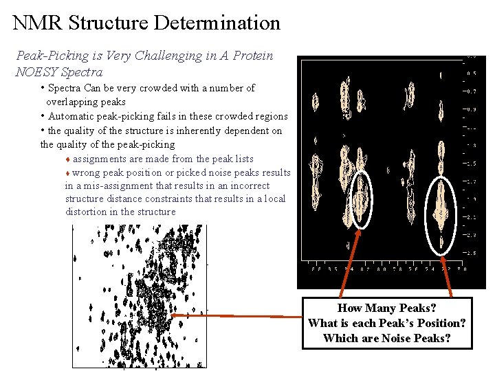 NMR Structure Determination Peak-Picking is Very Challenging in A Protein NOESY Spectra • Spectra