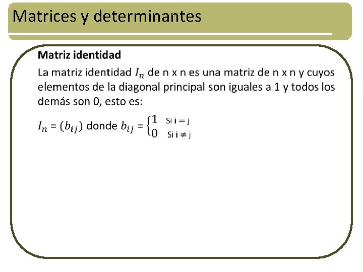 Matrices y determinantes • 