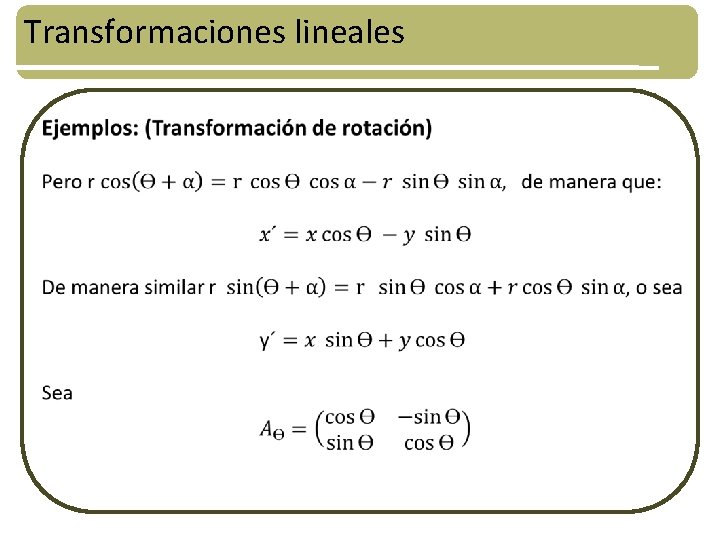 Transformaciones lineales 