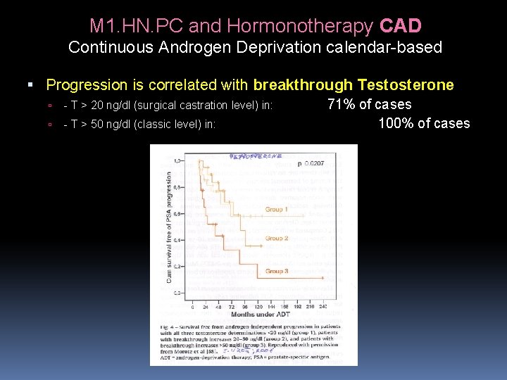 M 1. HN. PC and Hormonotherapy CAD Continuous Androgen Deprivation calendar-based Progression is correlated M 1. HN. PC and Hormonotherapy CAD Continuous Androgen Deprivation calendar-based Progression is correlated