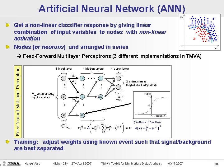 Artificial Neural Network (ANN) Get a non-linear classifier response by giving linear combination of