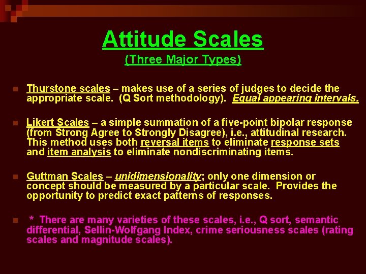 Chapter Ten Scaling And Index Construction Levels Of