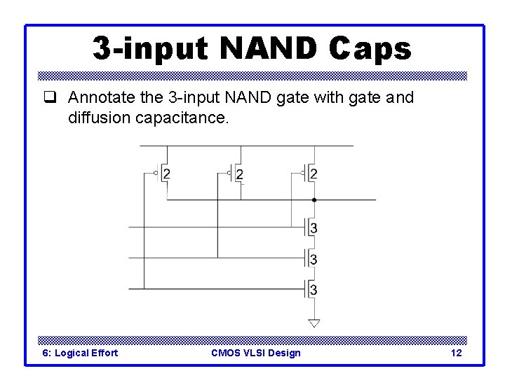 3 -input NAND Caps q Annotate the 3 -input NAND gate with gate and