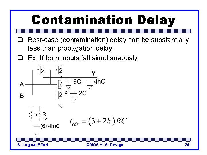 Contamination Delay q Best-case (contamination) delay can be substantially less than propagation delay. q