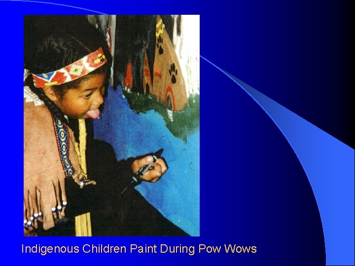 Indigenous Children Paint During Pow Wows 