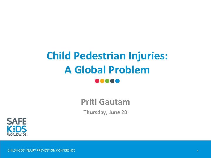 Child Pedestrian Injuries: A Global Problem Priti Gautam Thursday, June 20 CHILDHOOD INJURY PREVENTION