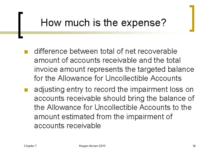 How much is the expense? n n difference between total of net recoverable amount