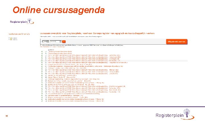 Online cursusagenda 16 