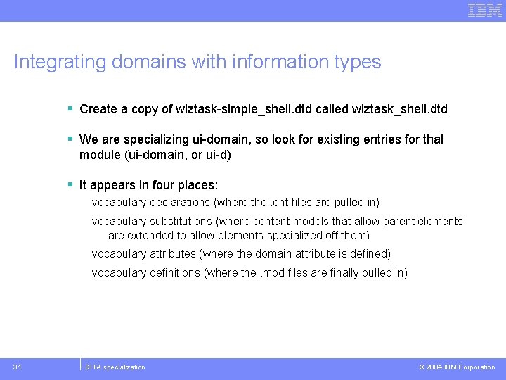 Integrating domains with information types § Create a copy of wiztask-simple_shell. dtd called wiztask_shell.