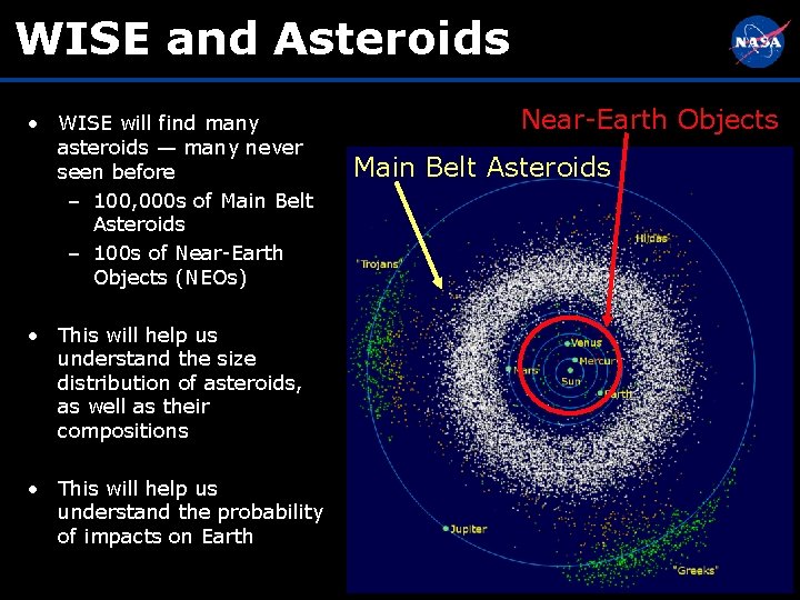 WISE and Asteroids • WISE will find many asteroids — many never seen before