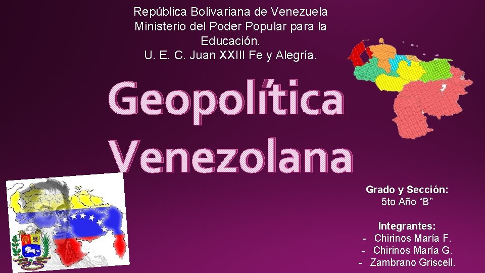 República Bolivariana de Venezuela Ministerio del Poder Popular para la Educación. U. E. C.