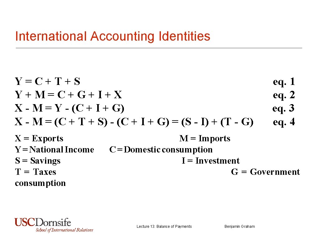 Balance Of Payments Benjamin Graham Lecture 13 Balance