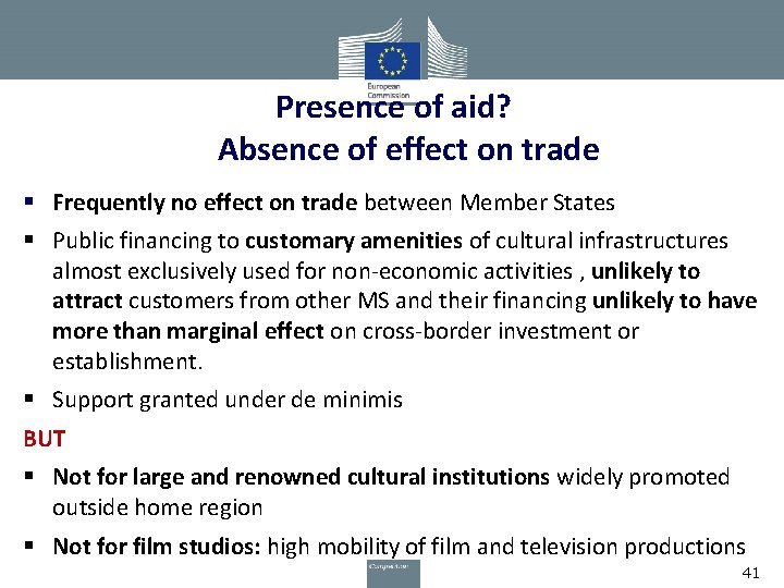 Presence of aid? Absence of effect on trade § Frequently no effect on trade