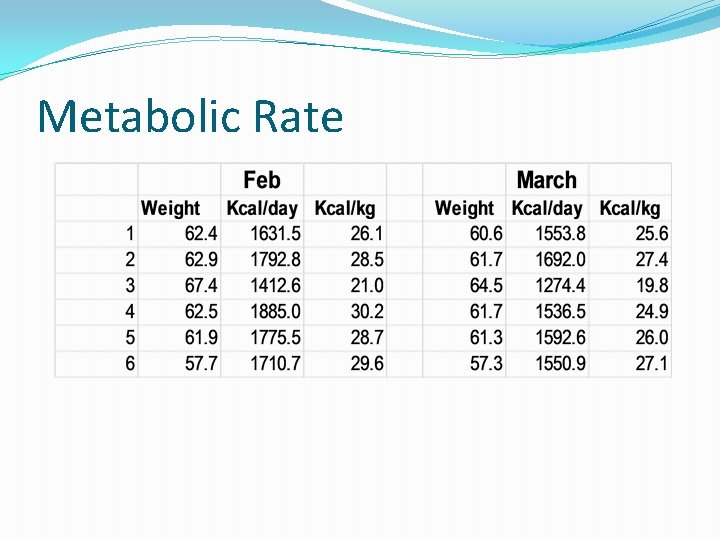 Metabolic Rate 