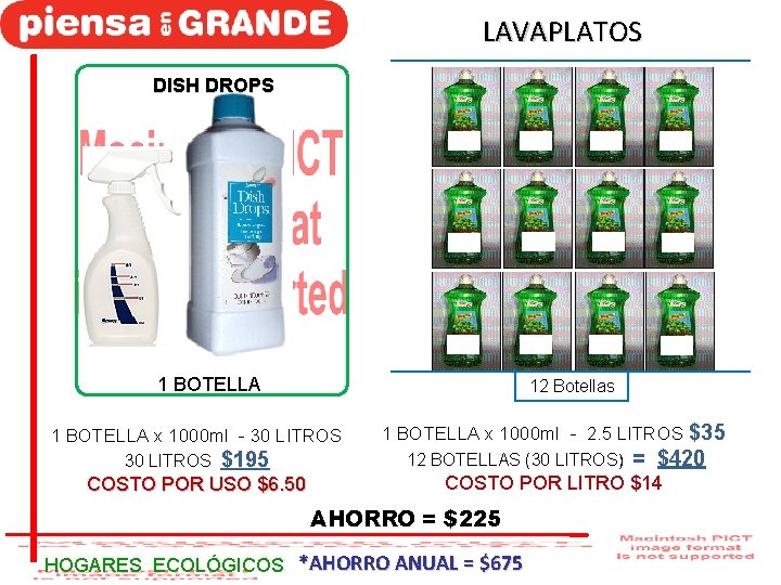 LAVAPLATOS DISH DROPS 1 BOTELLA 12 Botellas 1 BOTELLA x 1000 ml - 30 LAVAPLATOS DISH DROPS 1 BOTELLA 12 Botellas 1 BOTELLA x 1000 ml - 30