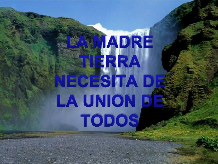 LA MADRE TIERRA NECESITA DE LA UNION DE TODOS LA MADRE TIERRA NECESITA DE LA UNION DE TODOS