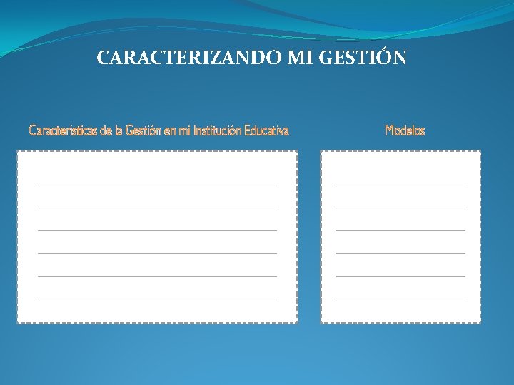 CARACTERIZANDO MI GESTIÓN CARACTERIZANDO MI GESTIÓN