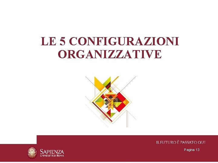 LE 5 CONFIGURAZIONI ORGANIZZATIVE Pagina 13 