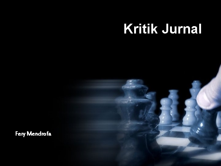 Kritik Jurnal Fery Mendrofa 