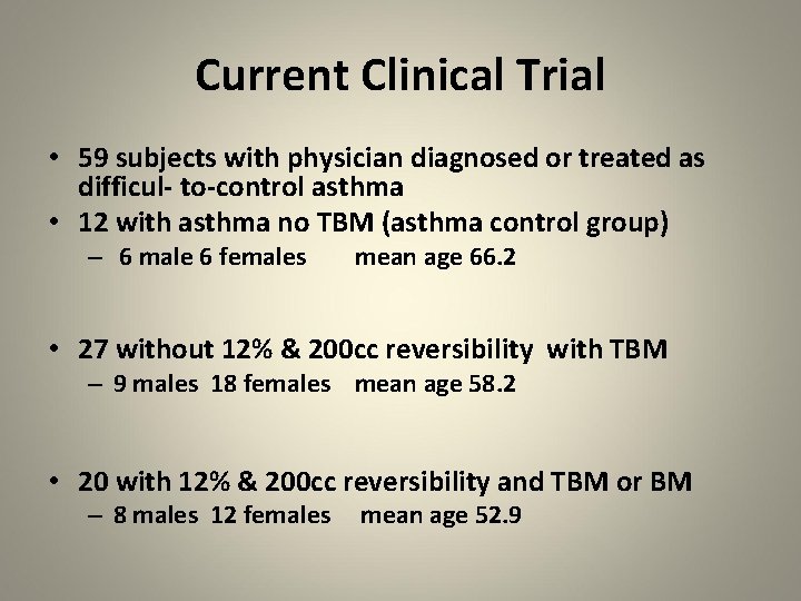 Current Clinical Trial • 59 subjects with physician diagnosed or treated as difficul- to-control