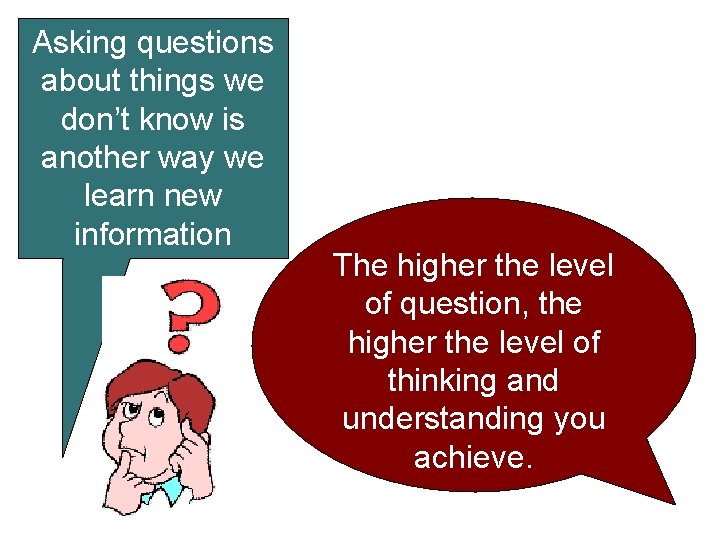 Asking questions about things we don’t know is another way we learn new information