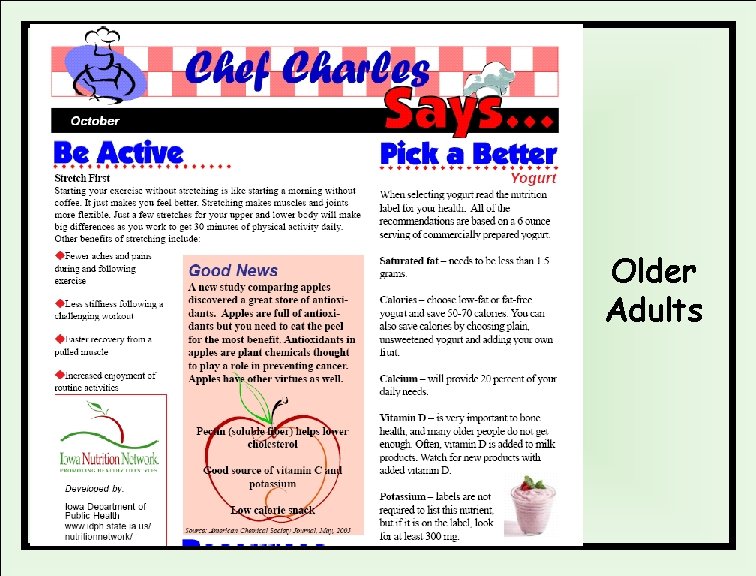 Older Adults Classroom lessons 