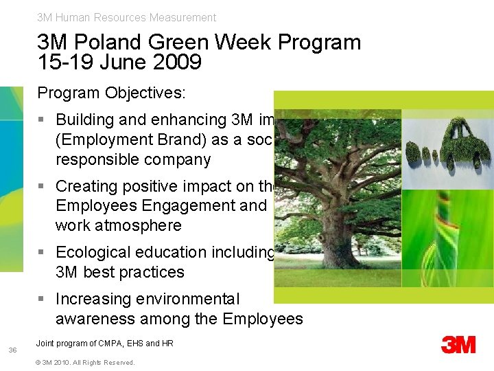 3 M Human Resources Measurement 3 M Poland Green Week Program 15 -19 June