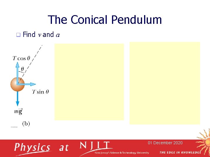 The Conical Pendulum q Find v and a 01 December 2020 The Conical Pendulum q Find v and a 01 December 2020