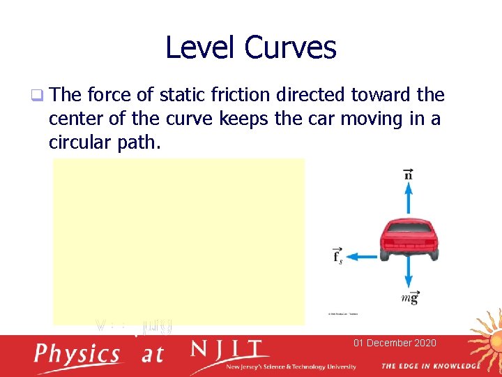 Level Curves q The force of static friction directed toward the center of the Level Curves q The force of static friction directed toward the center of the