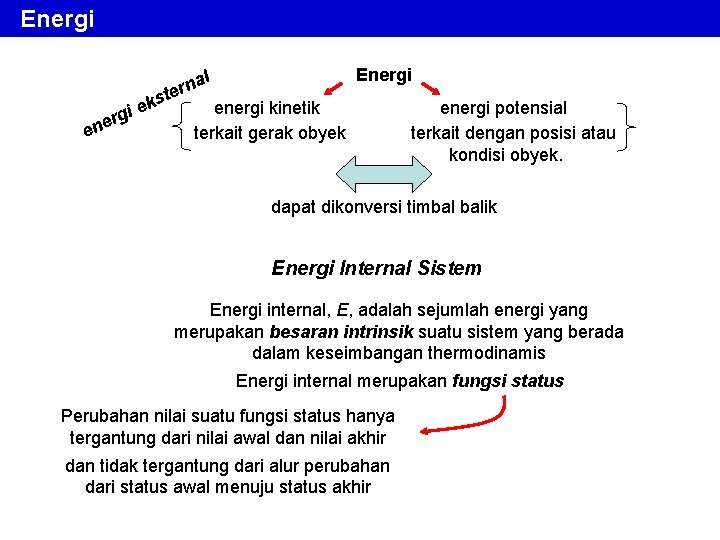 Energi s al n r te ek i g r ene Energi energi kinetik