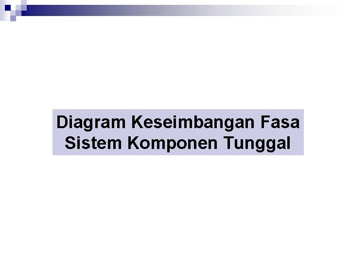 Diagram Keseimbangan Fasa Sistem Komponen Tunggal 