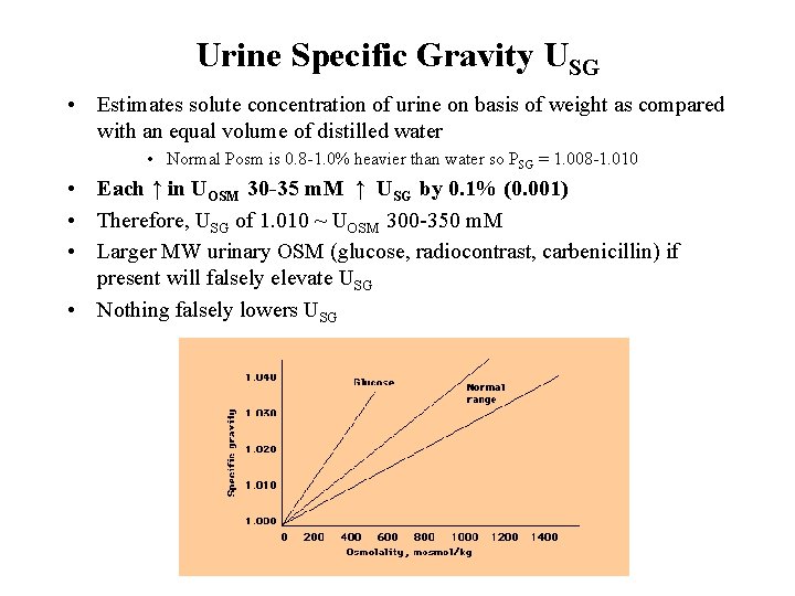 Urine Specific Gravity USG • Estimates solute concentration of urine on basis of weight Urine Specific Gravity USG • Estimates solute concentration of urine on basis of weight