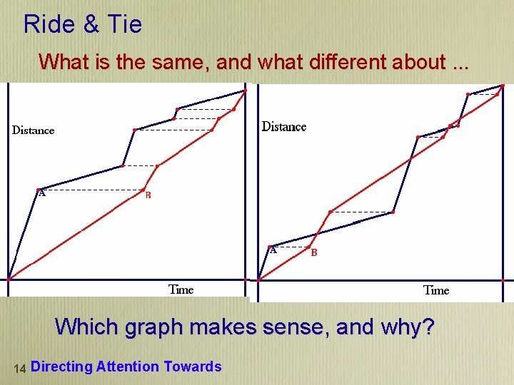 Ride & Tie What is the same, and what different about. . . Which