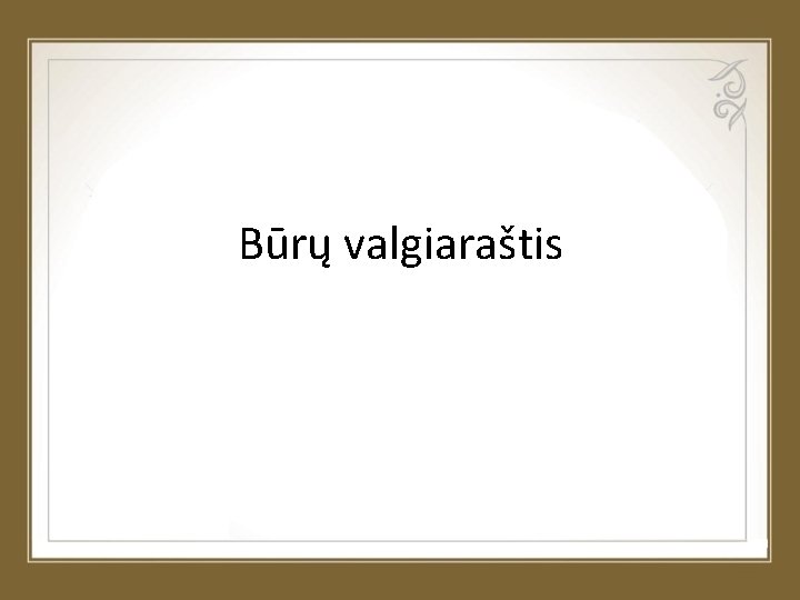 Būrų valgiaraštis 