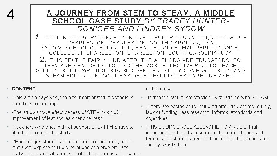 4 1. A JOURNEY FROM STEM TO STEAM: A MIDDLE SCHOOL CASE STUDY BY