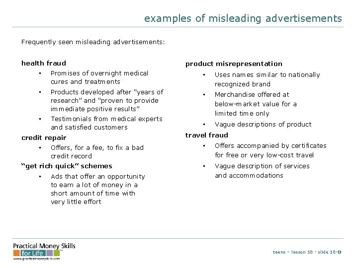 Teens lesson ten the influence of advertising presentation