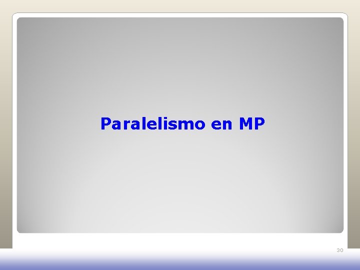 Paralelismo en MP 30 Paralelismo en MP 30
