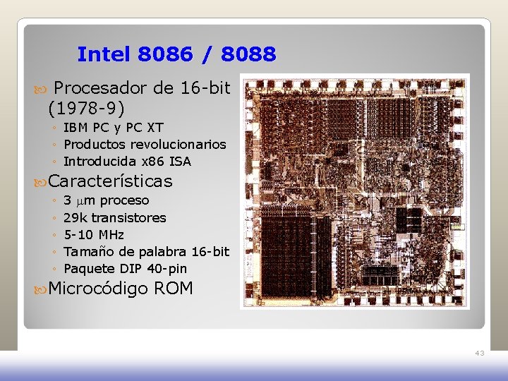 Intel 8086 / 8088 Procesador de 16 -bit (1978 -9) ◦ IBM PC y Intel 8086 / 8088 Procesador de 16 -bit (1978 -9) ◦ IBM PC y