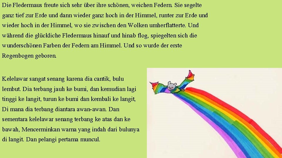 Warum Fledermuse Keine Federn Haben Eine Geschichte Aus