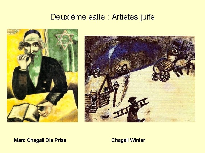 Deuxième salle : Artistes juifs Marc Chagall Die Prise Chagall Winter 